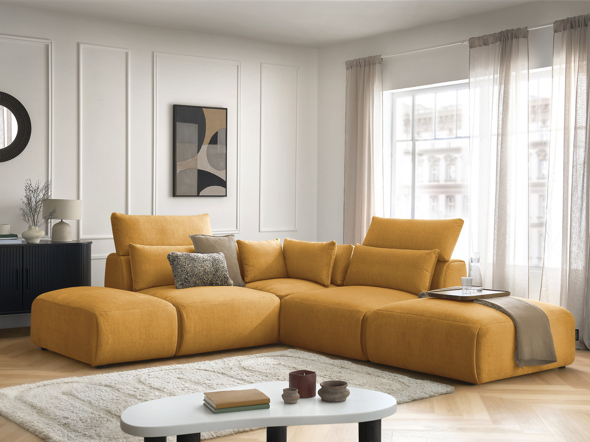 Bobochic Jana Ecksofa Samt Gelb