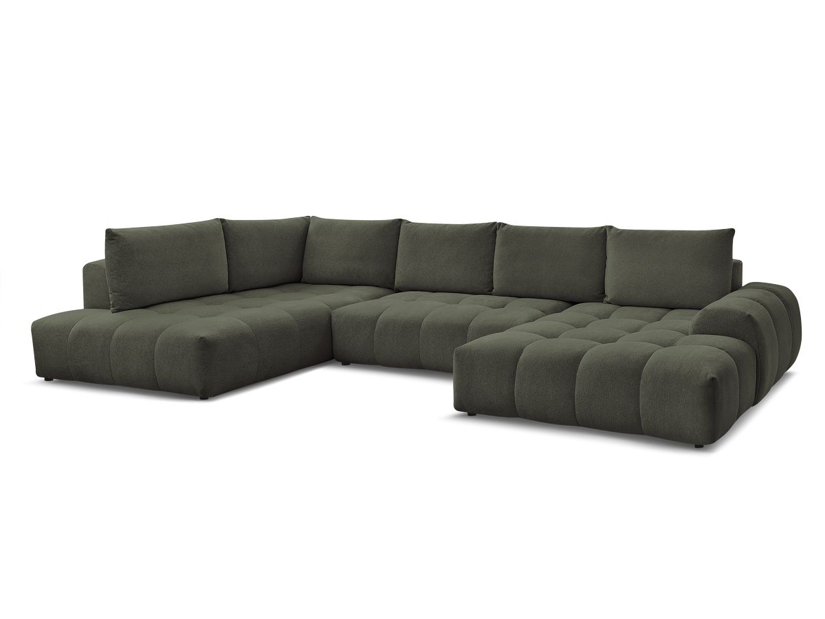 Bobochic Everest Wohnlandschaft, 6 Kissen Melange-Stoff Grün Ecke rechts