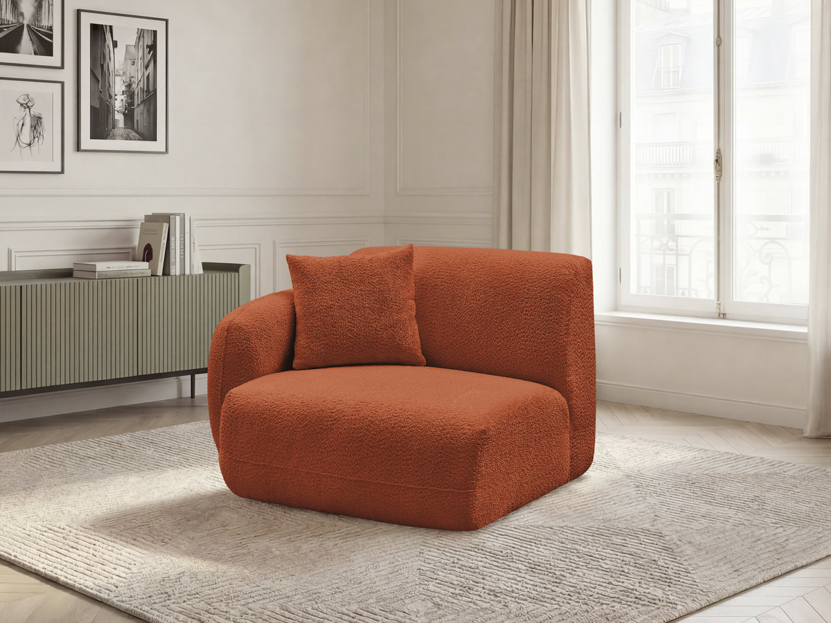 Bobochic Anda Sofamodul 1-Sitzer 104 × 103 cm Chenille Orange Ecke links