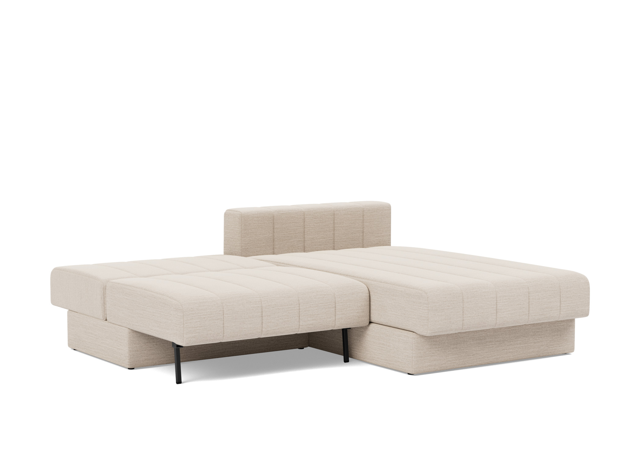 Schlafsofa Akello mit Chaiselongue Webstoff Blida 612-Sand-Grey