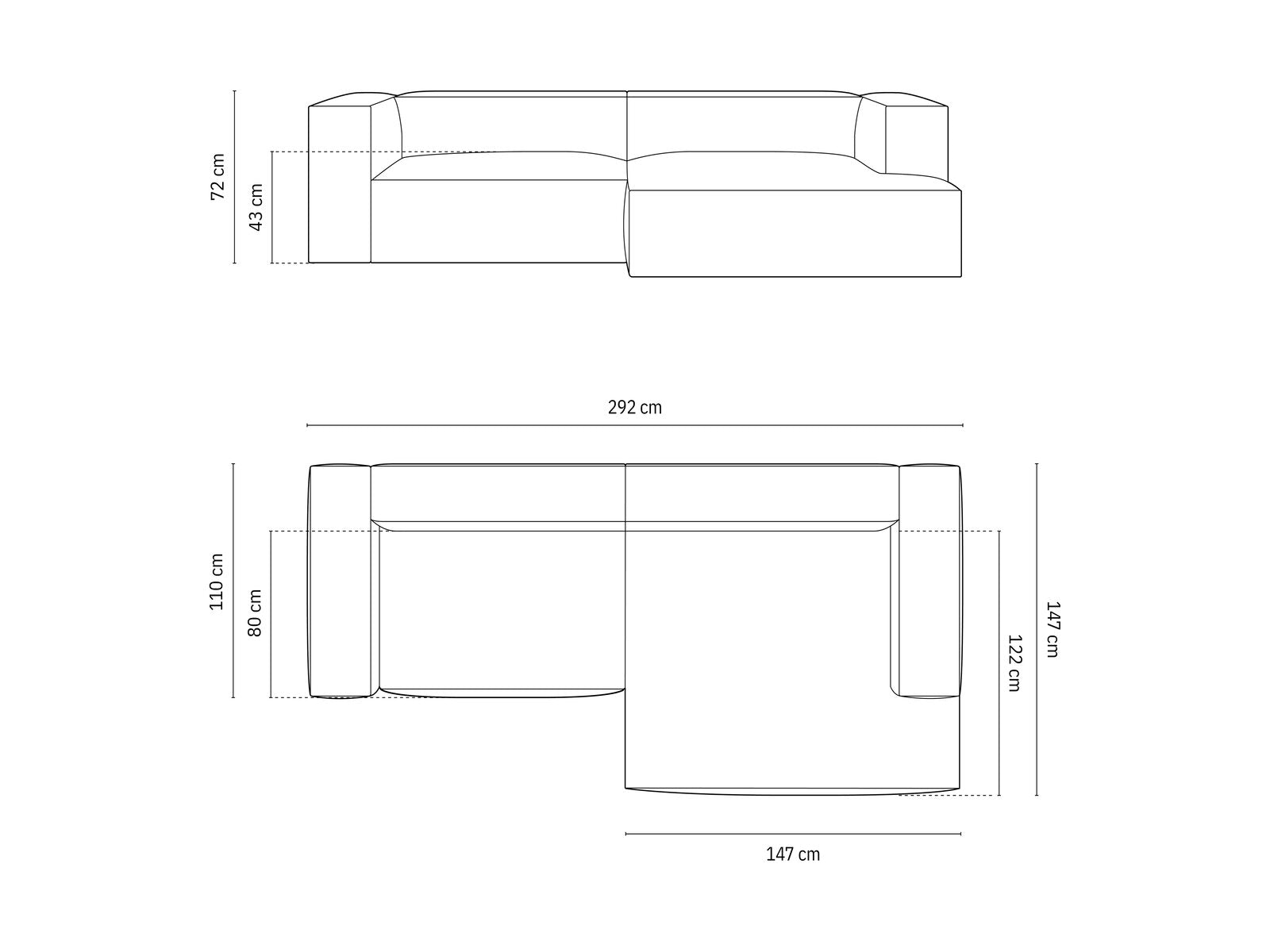 Micadoni Ecksofa Nuria 4-Sitzer Rechts Samt Beige