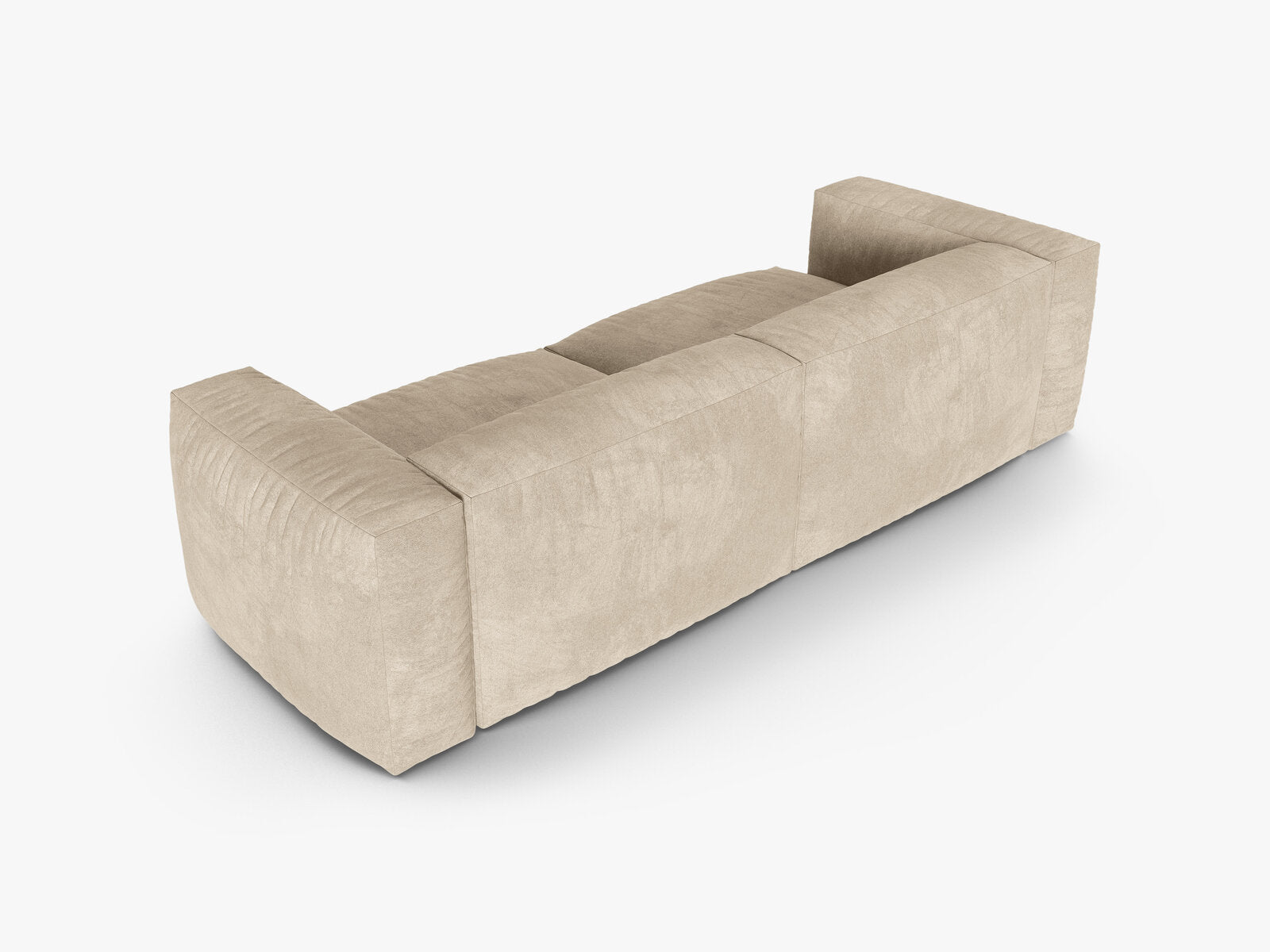 Micadoni Sofa Martina 3-Sitzer 90cm Sitztiefe Samt Vogue Helles Beige