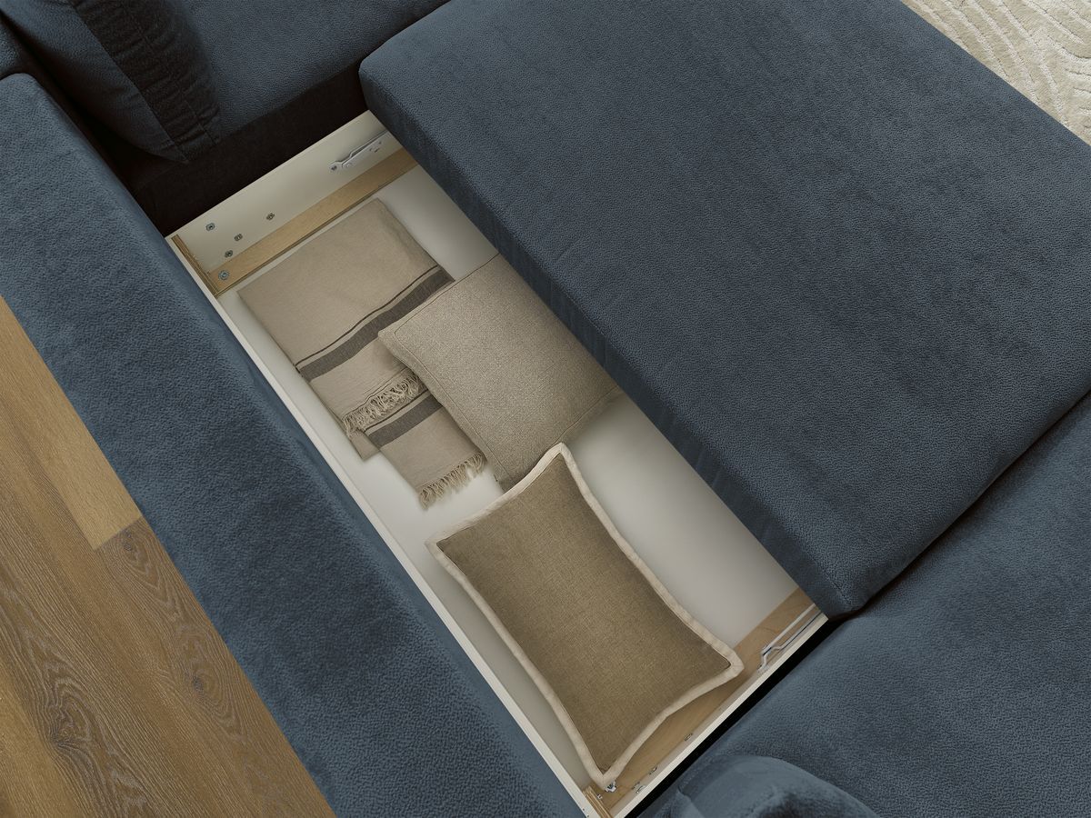 Bobochic Lucien Wohnlandschaft Stoff Dunkelblau Ecke links