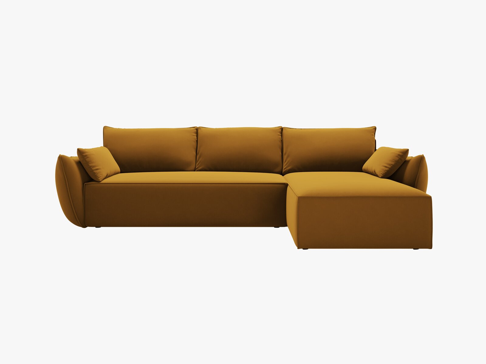 Micadoni Kaelle Ecksofa 4-Sitzer mit Schlaffunktion Rechts Samt Bluvel Gelb