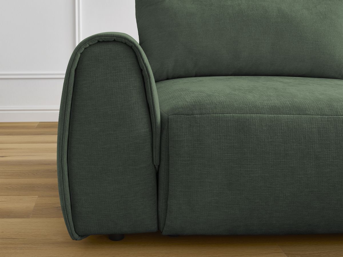 Bobochic Aden Ecksofa 246 × 152 cm Stoff Grün Ecke rechts