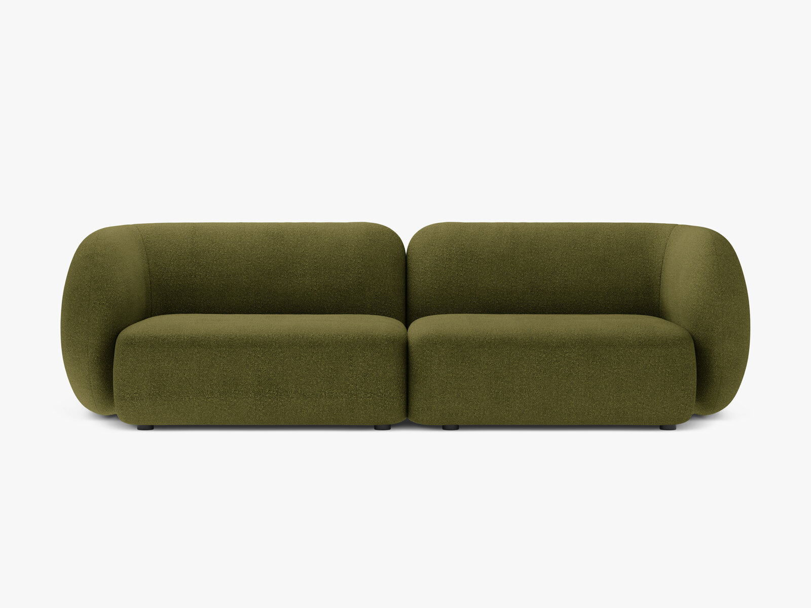 Micadoni Sofa Kate 4-Sitzer Boucle Baloo Dunkel-Olivgrün