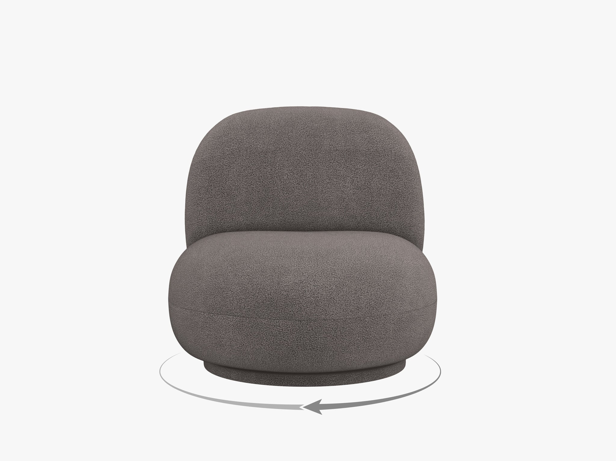 Micadoni Drehbarer Sessel Chuck Boucle Grau