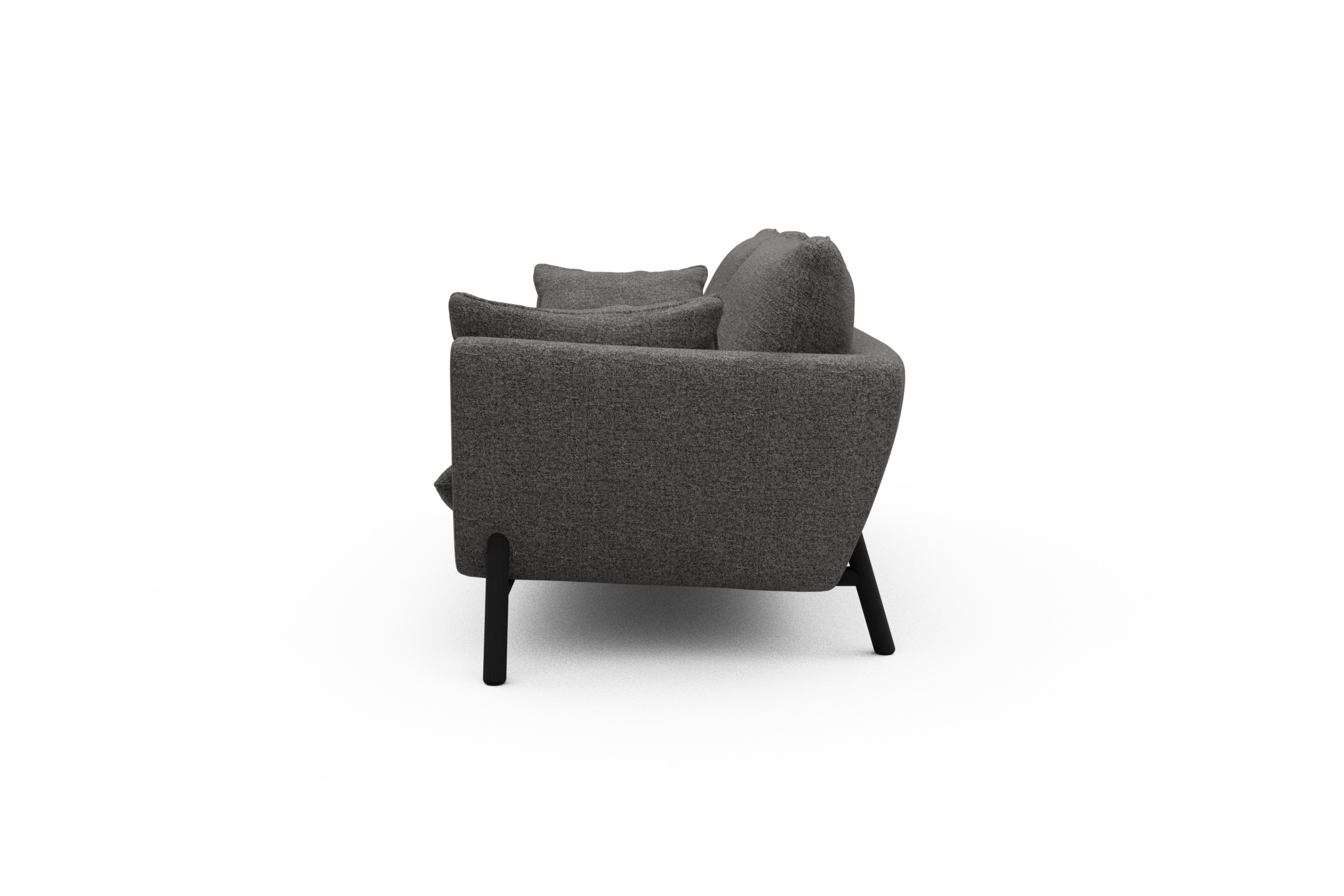 Sofa Emil 3-Sitzer Beinfarbe Eiche Schwarz Carreno-Salt-and-Pepper