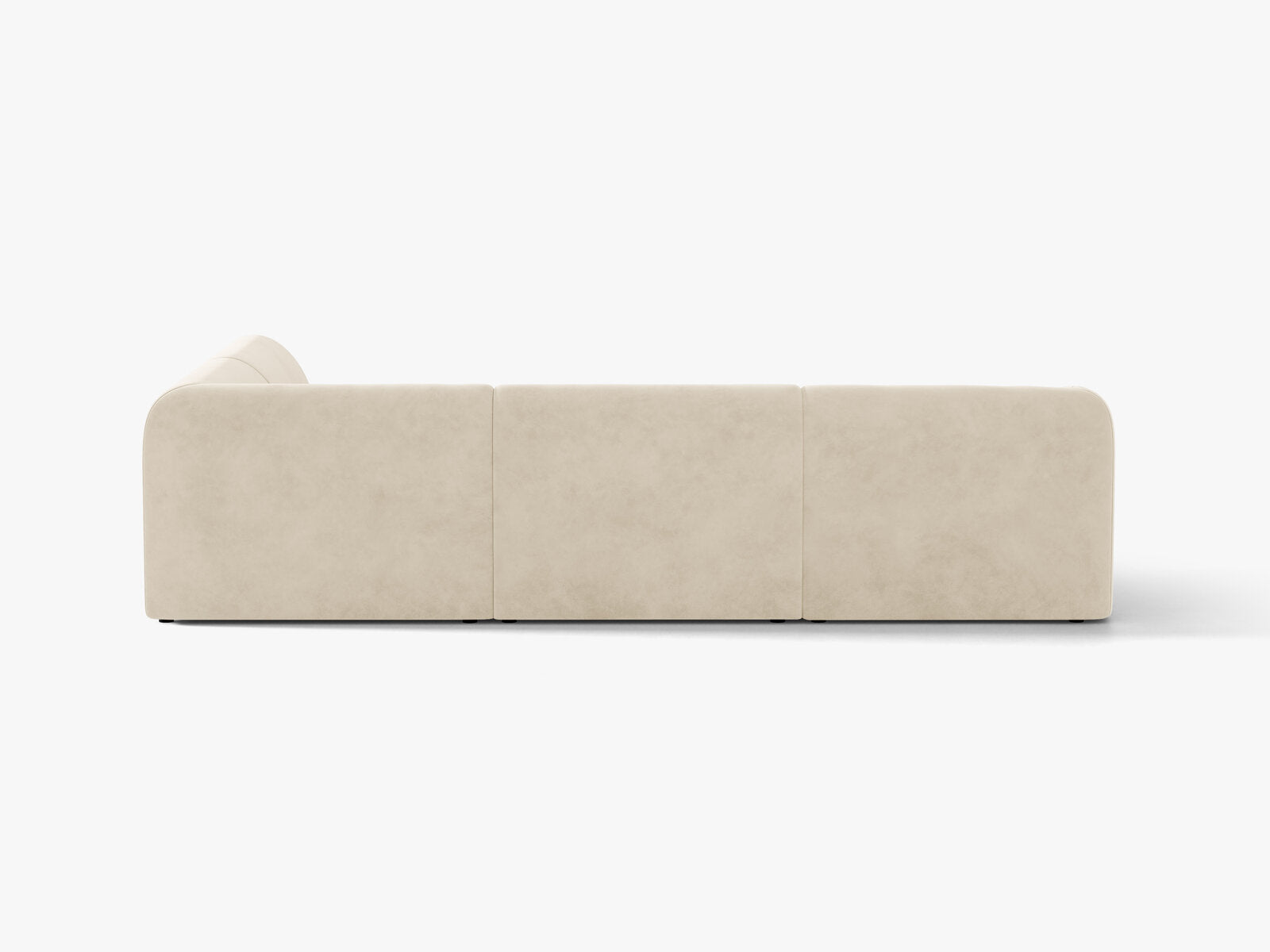 Micadoni Ecksofa Miley 6-Sitzer Samt Venus Helles Beige Rechts