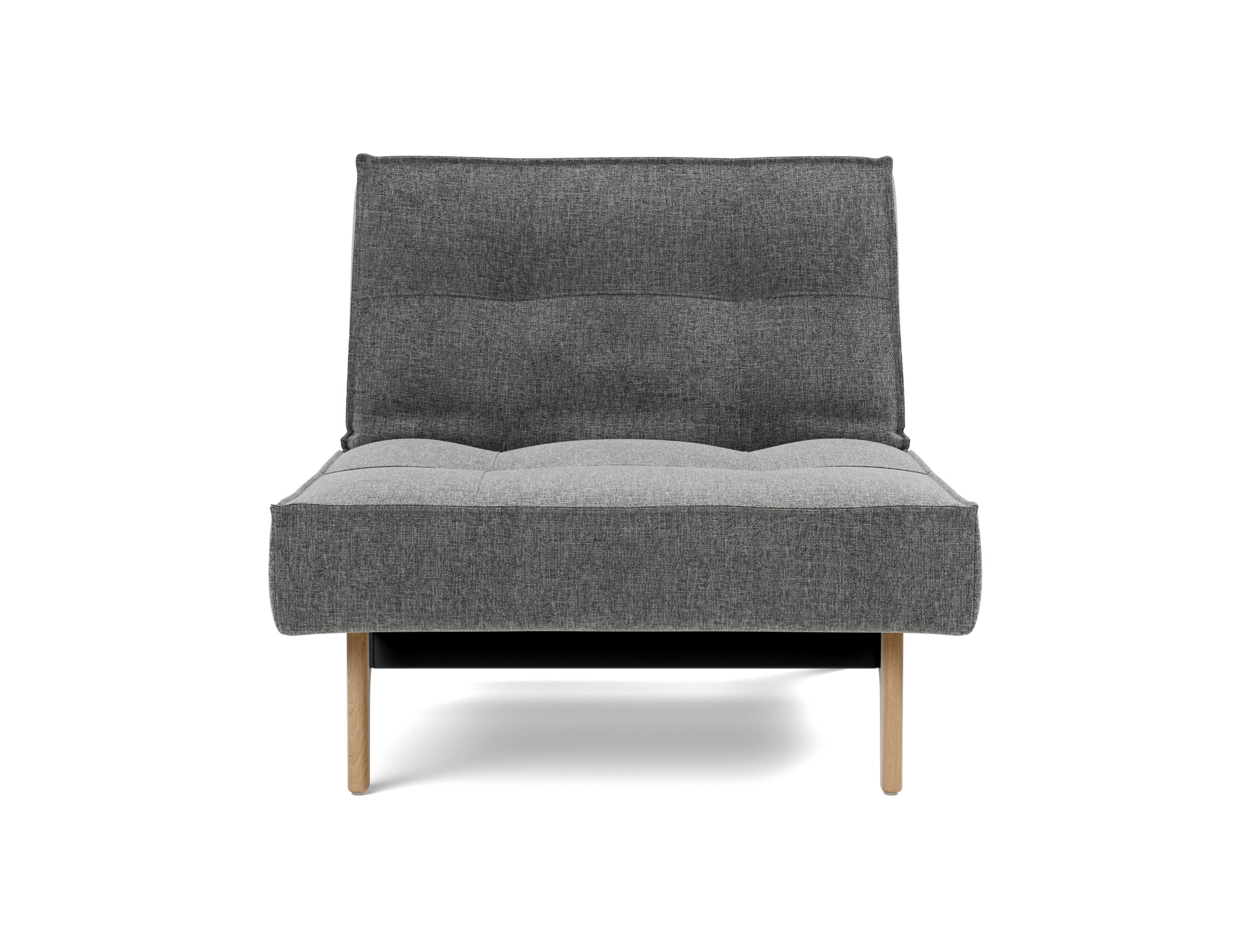 Sessel Splitback Strukturierter Stoff Twist 563-Charcoal Beine Eiche