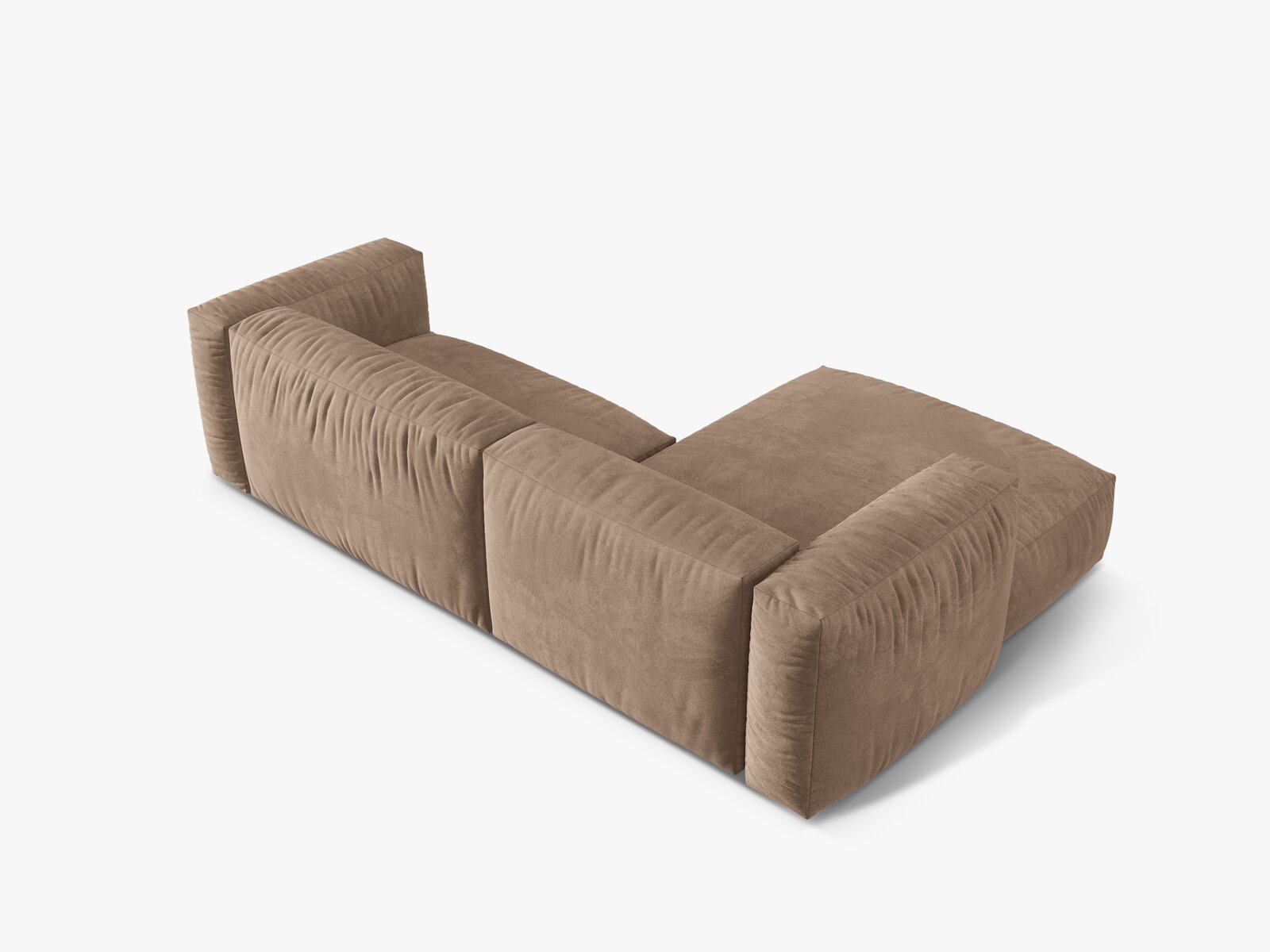 Micadoni Ecksofa Martina 2-Sitzer Links Samt Vogue Dunkelbeige