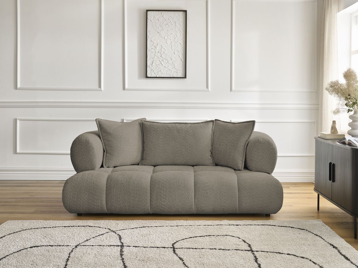 Bobochic Alya Sofa 2-Sitzer Bouclé-Stoff Taupe