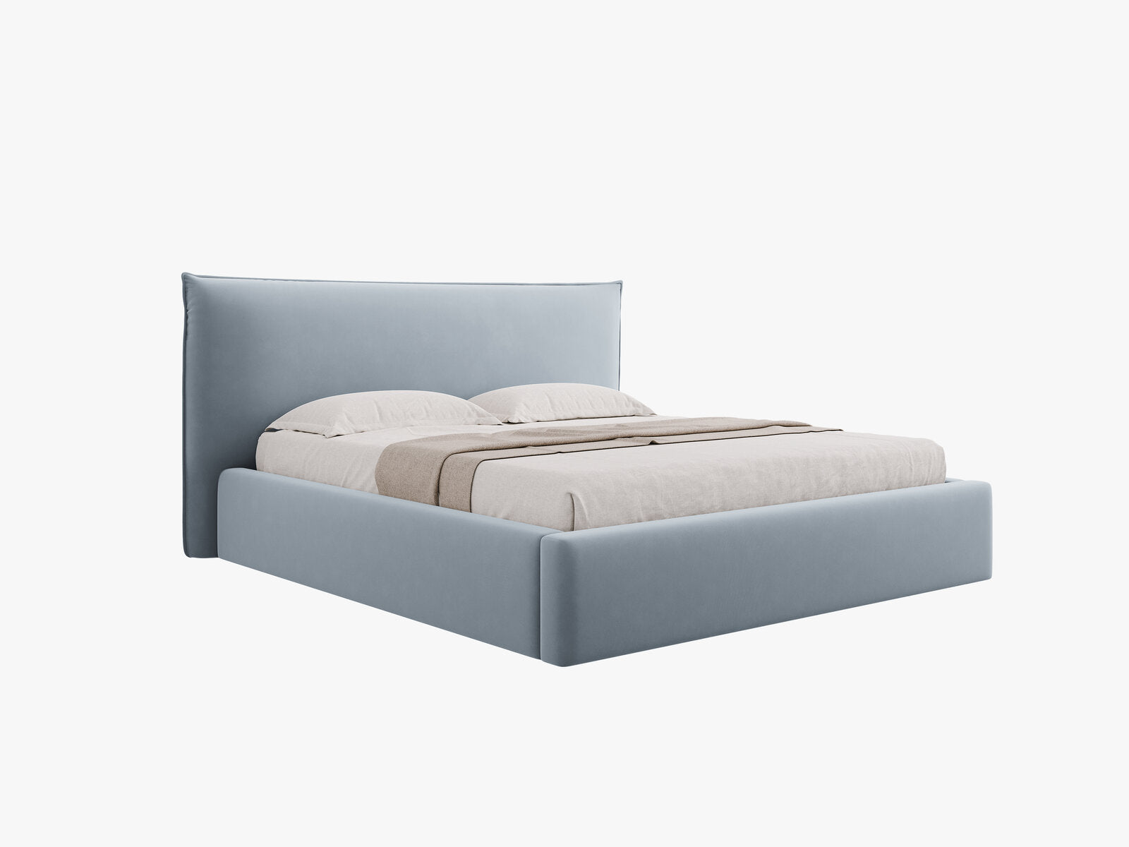 Micadoni Bett Kaelle Samt Bluvel Hellblau