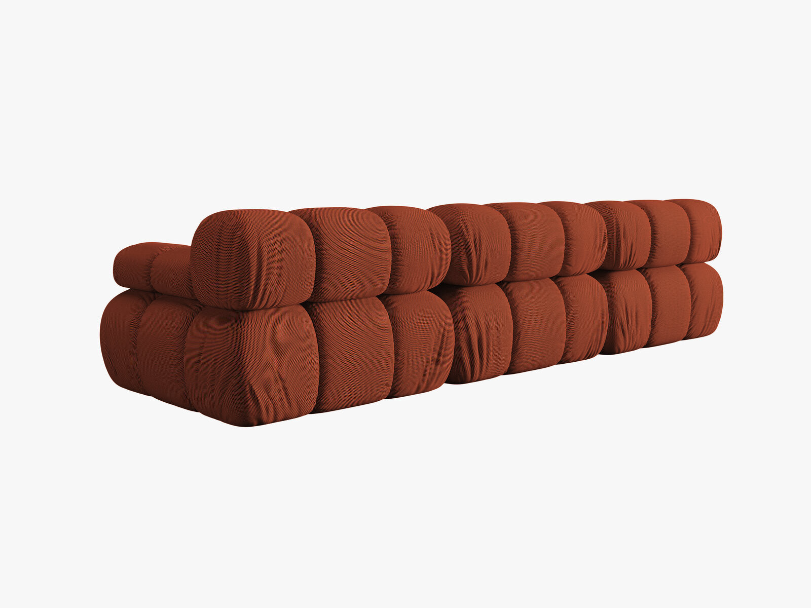 Micadoni Modulares Sofa Bellis 3-Sitzer 3D-Stoff Sonic Ziegel