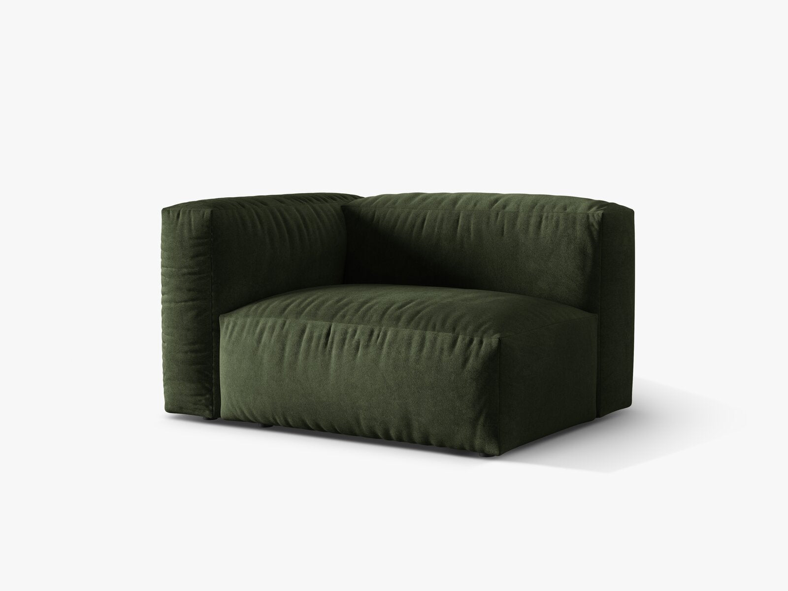 Micadoni Eckmodul Martina 1-Sitzer Links Samt Vogue Grün