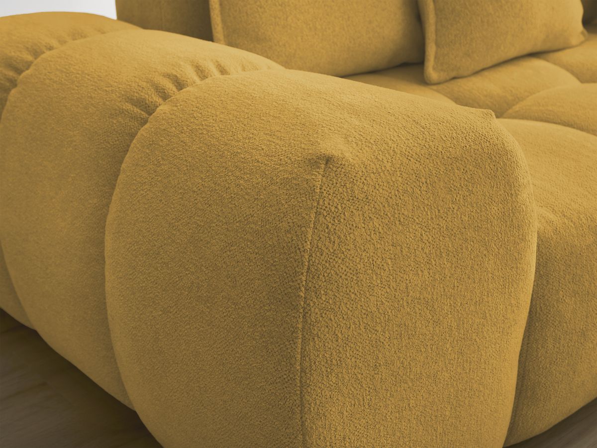 Bobochic Everest Sofa 3-Sitzer, 5 Kissen Melange-Stoff Gelb