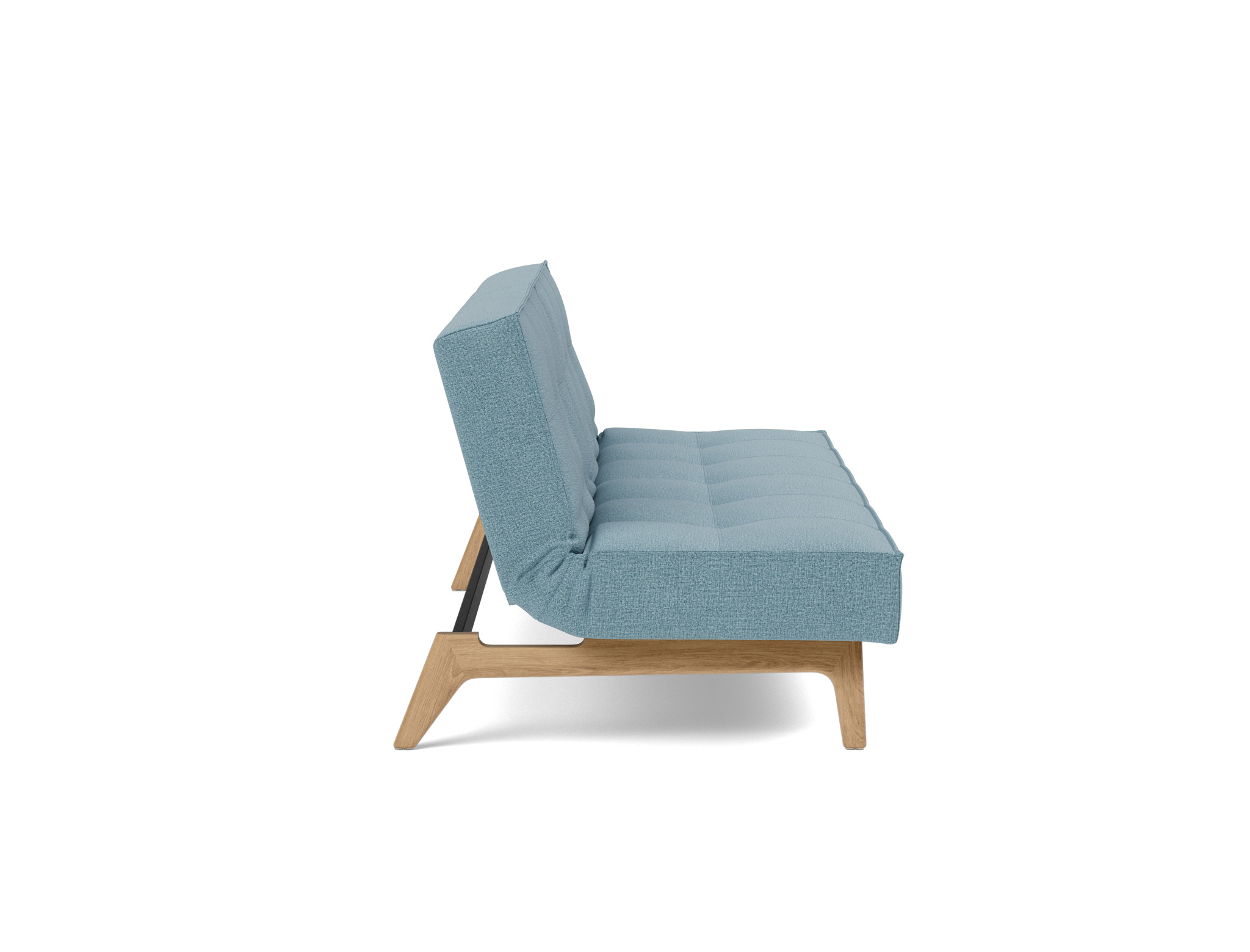 Schlafsofa Splitback Flachgewebe Mixed Dance 525-Light-Blue Beine Eiche