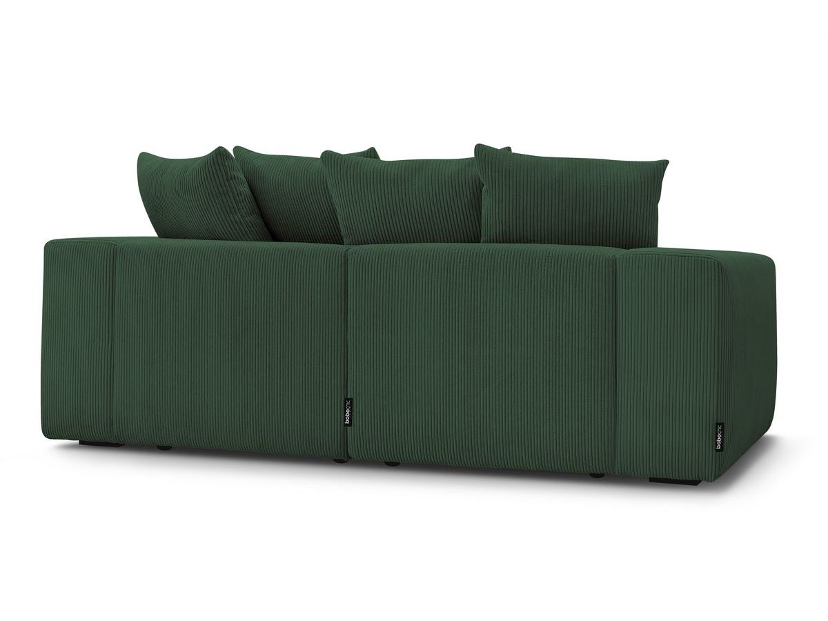 Bobochic Voltaire Sofa 4-Sitzer mit Pouf 248 × 100 cm Cordsamt Grün