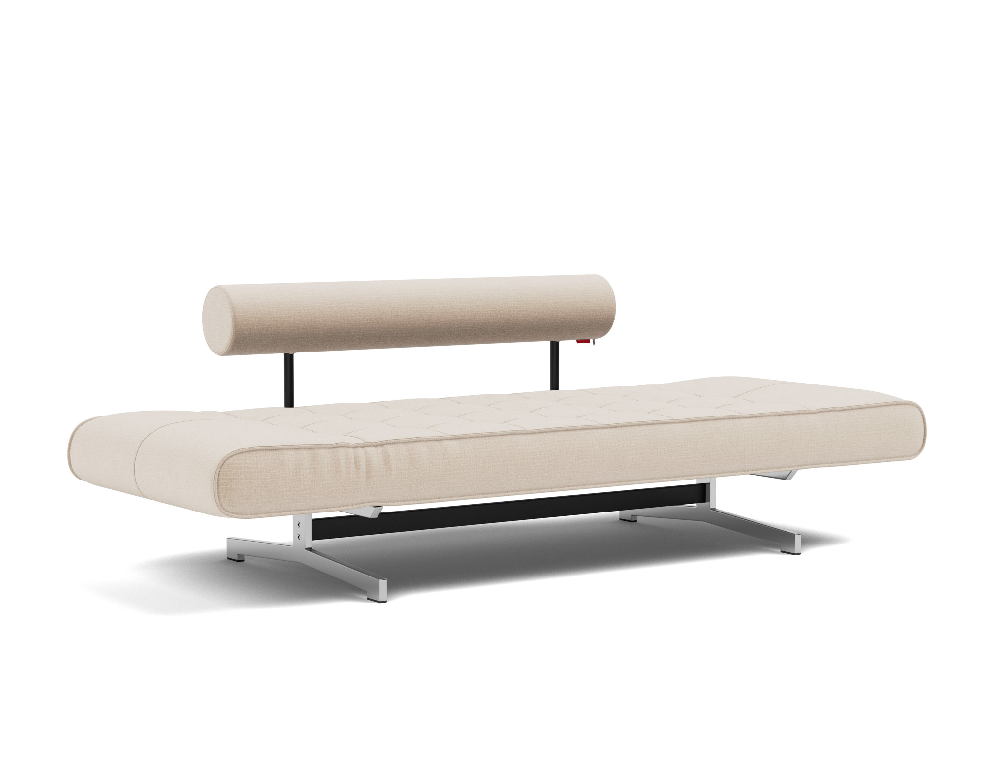 Tagesbett Ghia Chenille Esina 410-Almond-Beige Beine Chrom