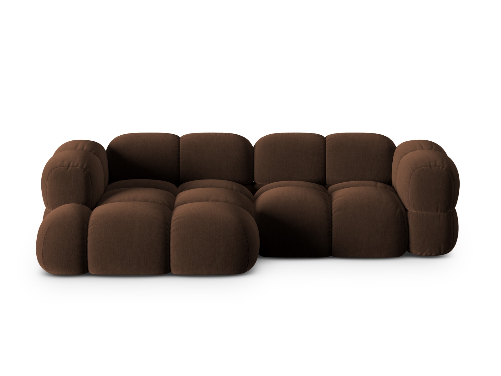 Cosmopolitan Design Ecksofa Loretto 3-Sitzer Samt Vogue Schokolade Links