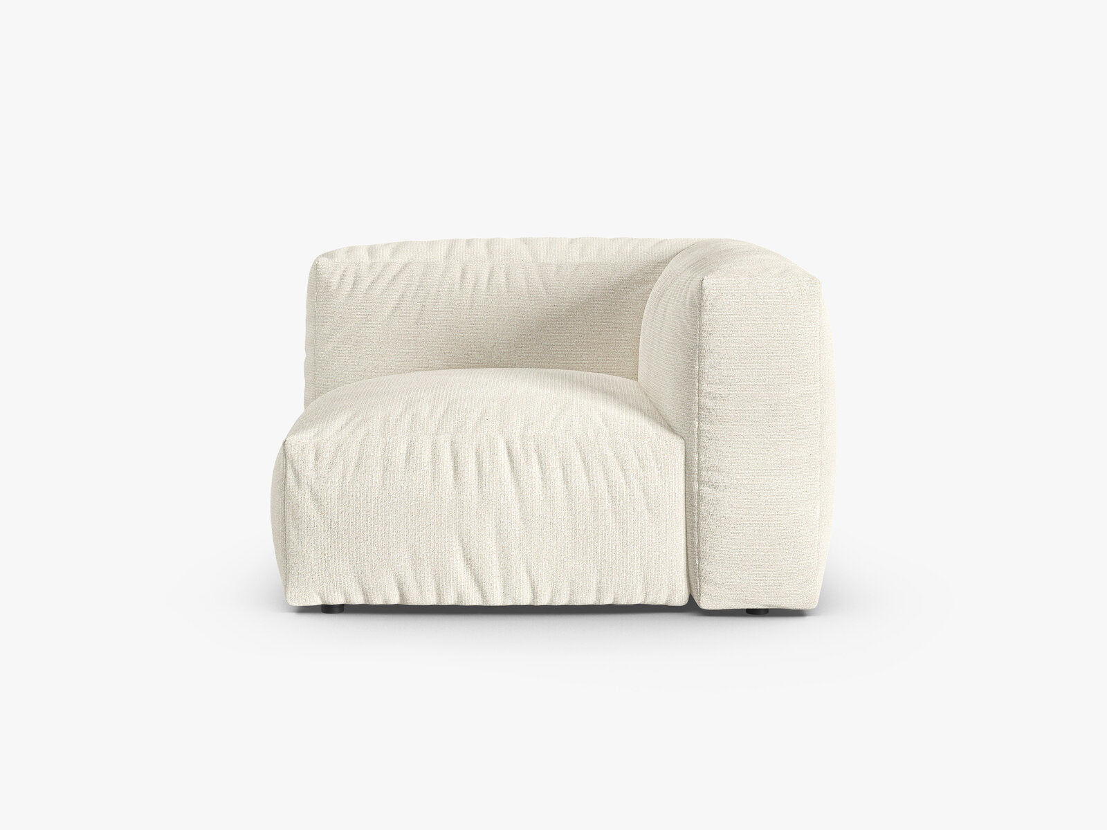 Micadoni symmetrisches Eckmodul Martina 1-Sitzer 90cm Sitztiefe Boucle Monet Elfenbein