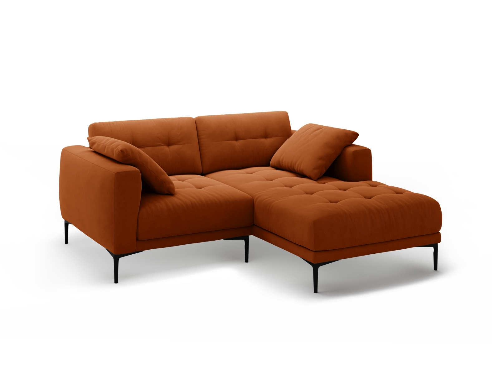 Micadoni Ecksofa Bemy 2-Sitzer Rechts Samt Terrakotta