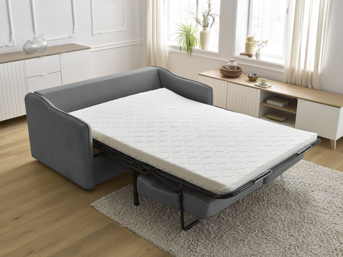 Bobochic Lenny Schlafsofa 3-Sitzer Stoff Dunkelgrau