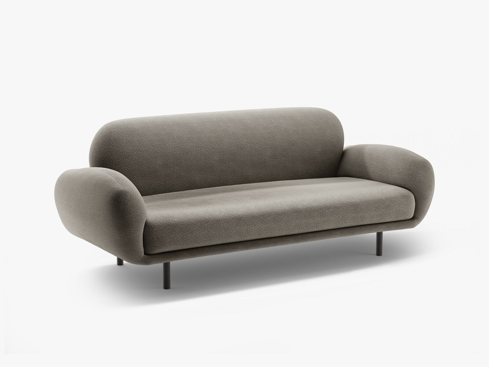 Micadoni Sofa Poppy 2-Sitzer große Version Boucle Baloo Grau