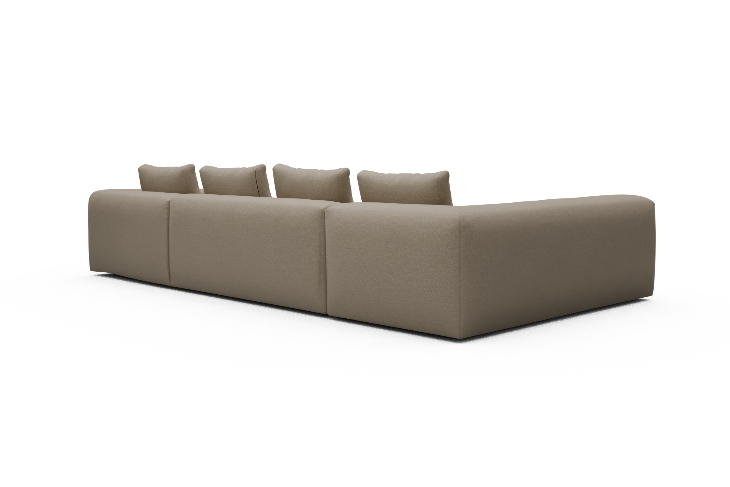 Wohnlandschaft Fred Chaiselongue rechts mit 2-Sitzer und lange Armlehne links Satya-Natural