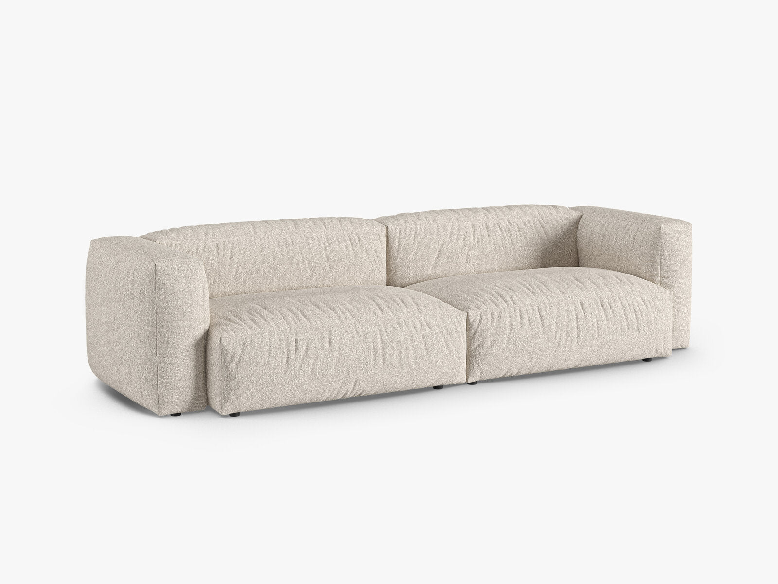 Micadoni Sofa Martina 4-Sitzer 90cm Sitztiefe Boucle Monet Beige