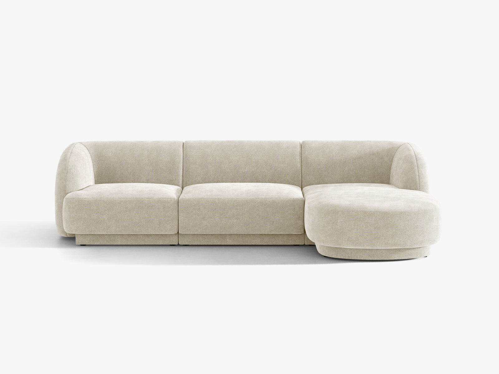 Micadoni Ecksofa Miley 4-Sitzer Chenille Eden Helles Beige Rechts