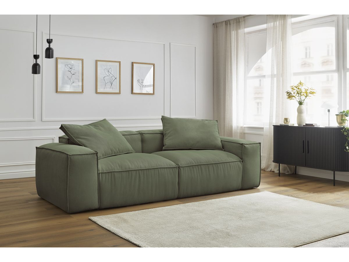 Bobochic Boheme Sofa 3-Sitzer Cordsamt Grün