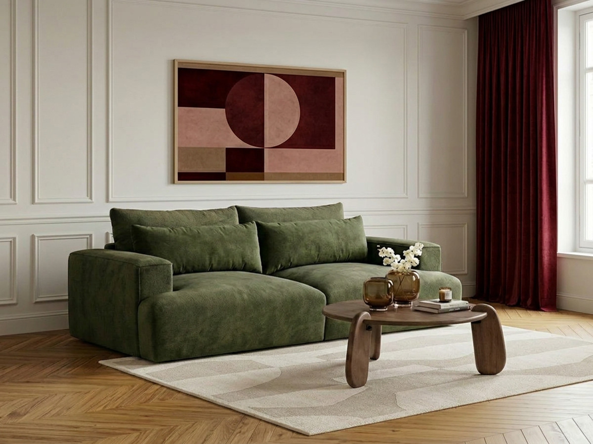 Bobochic Twiny Sofa 3-Sitzer Stoff Grün