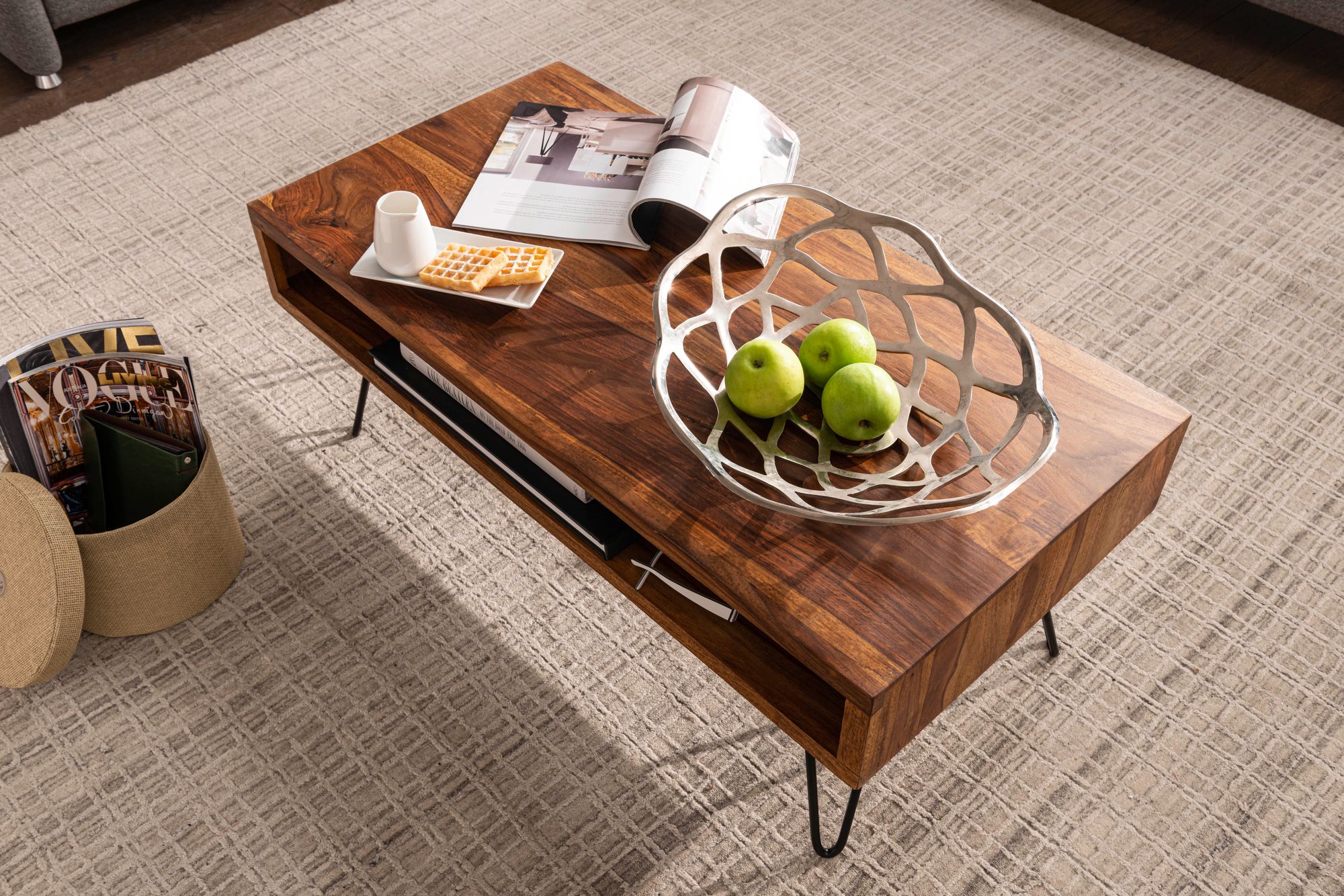 Couchtisch Vestby Massivholz Sheesham 100 × 50 × 40 cm