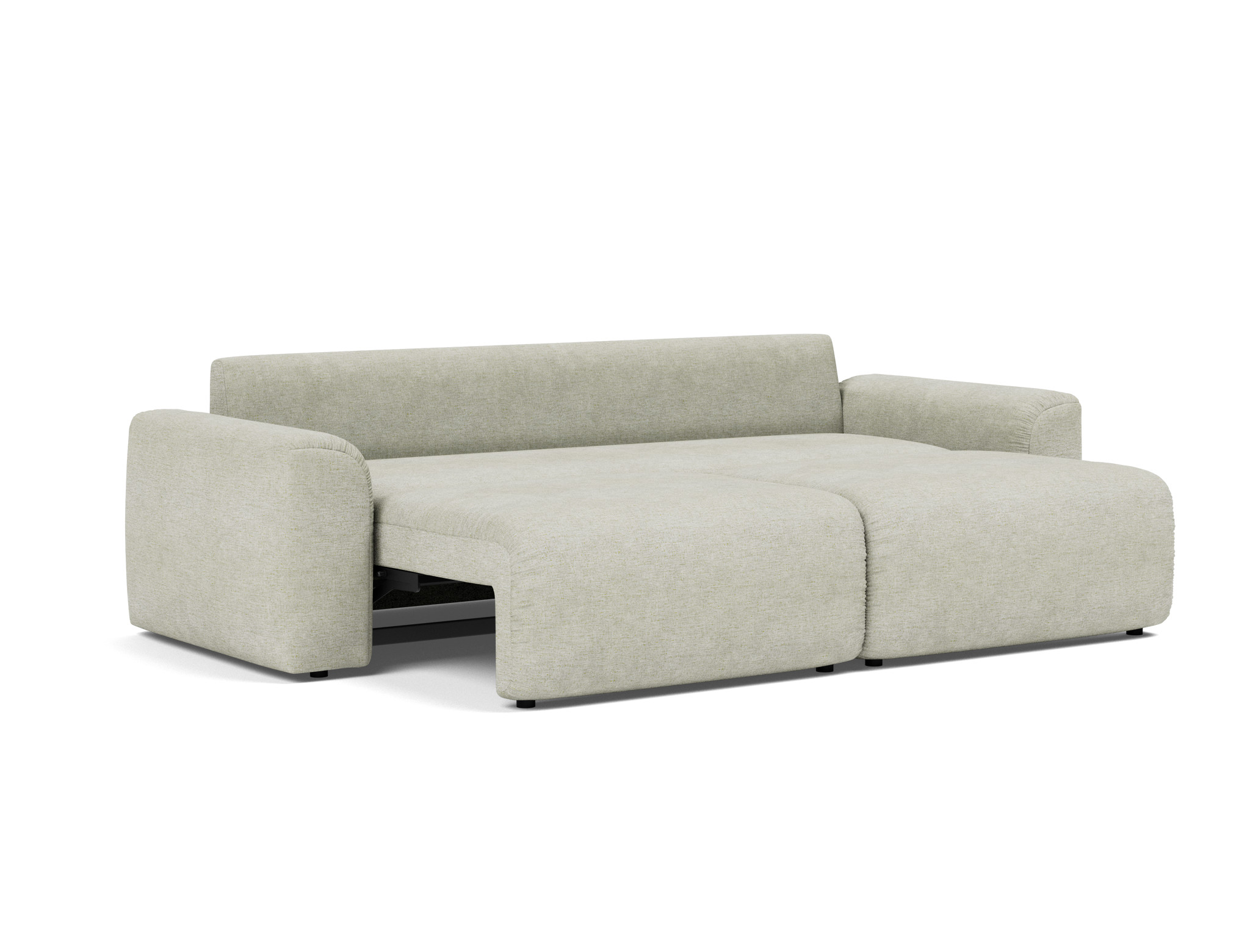 Schlafsofa Norum mit Chunky-Armlehnen Flachgewebe Avella 280-Sand