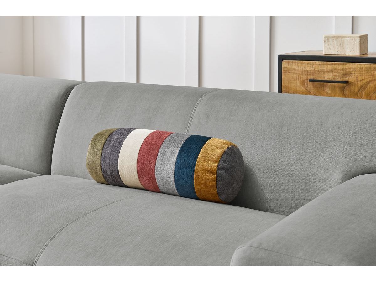 Bobochic Lavena Ecksofa 272 × 220 cm Samt Hellgrau Ecke links