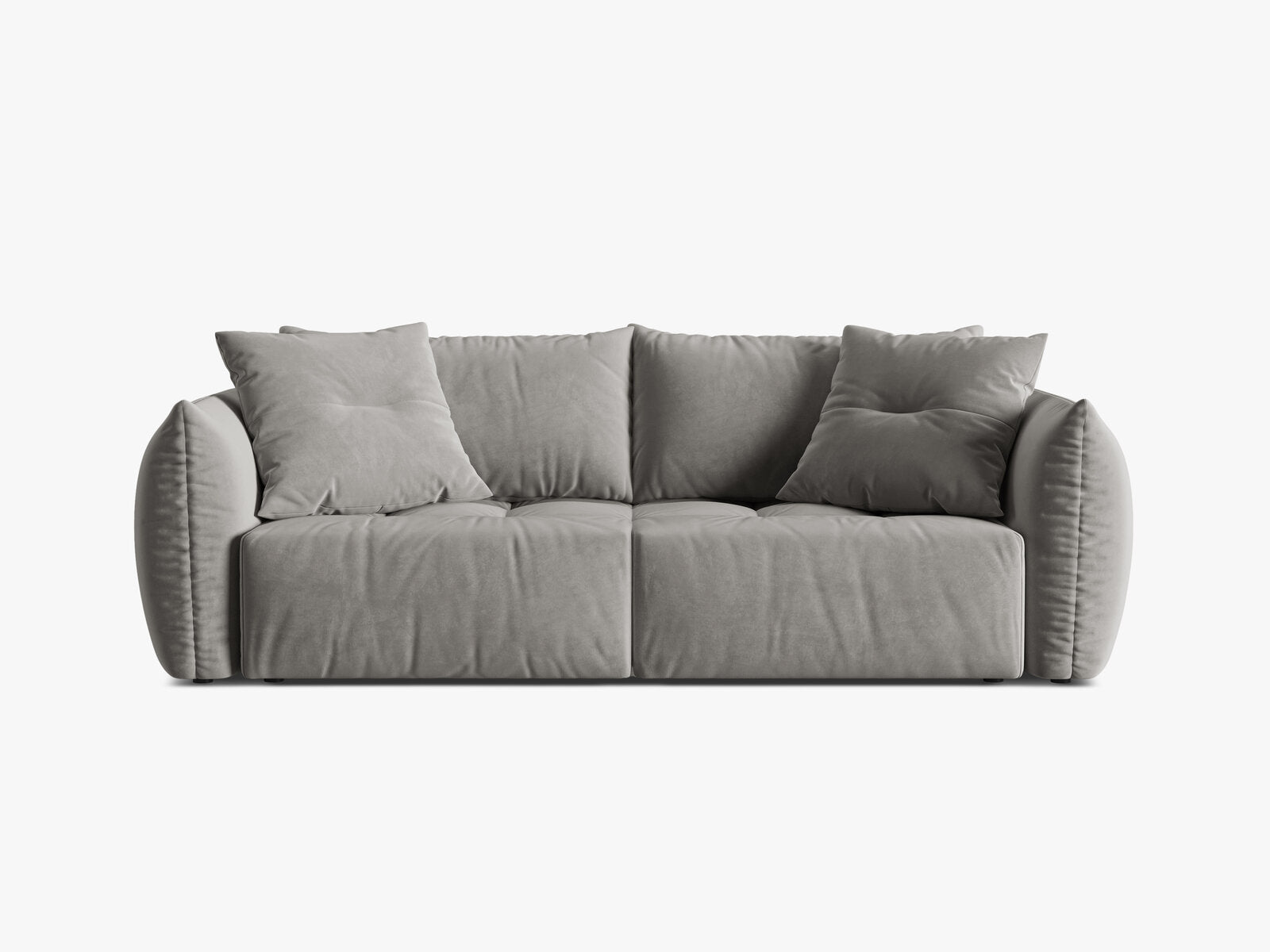 Micadoni Bloom Schlafsofa 3-Sitzer mit Bettkasten Samt Casino Grau