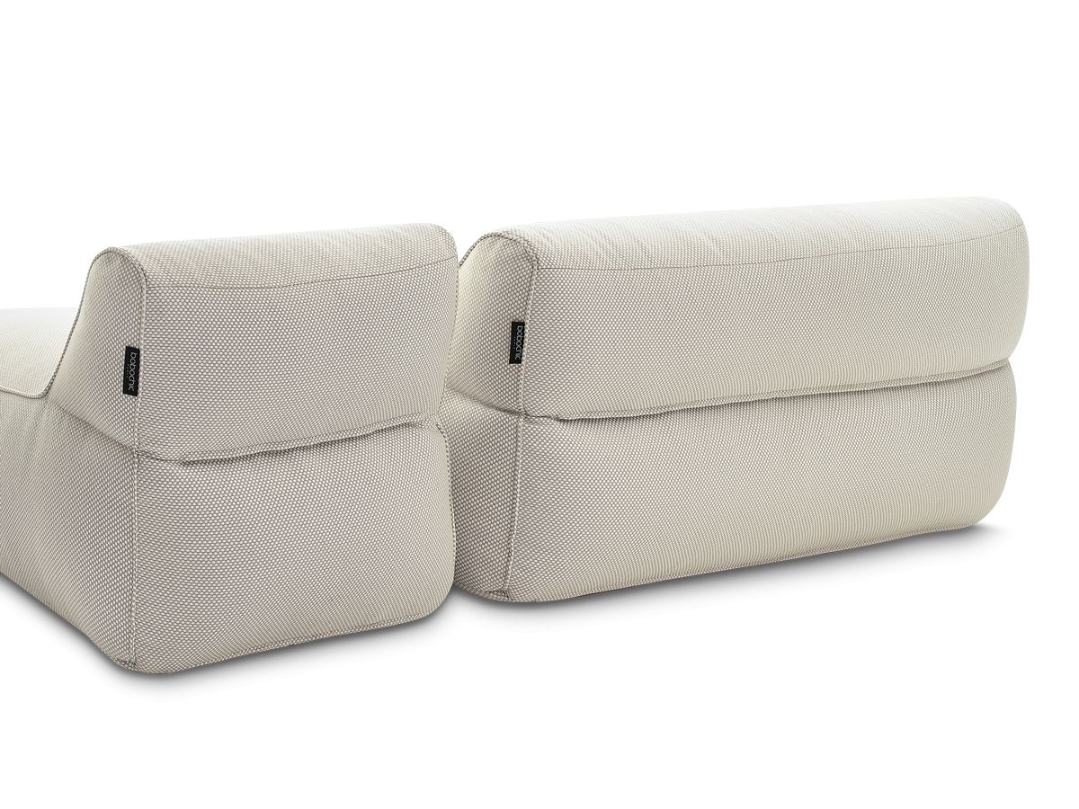 Bobochic Riviera Gartensofa 5-Sitzer mit Pouf Melange-Stoff Beige
