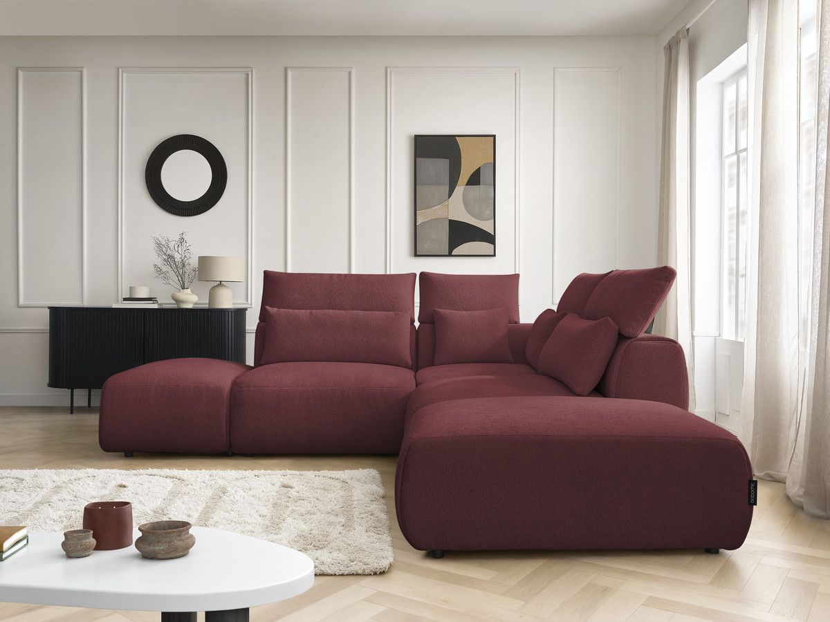 Bobochic Jana Ecksofa Melange-Stoff Rot