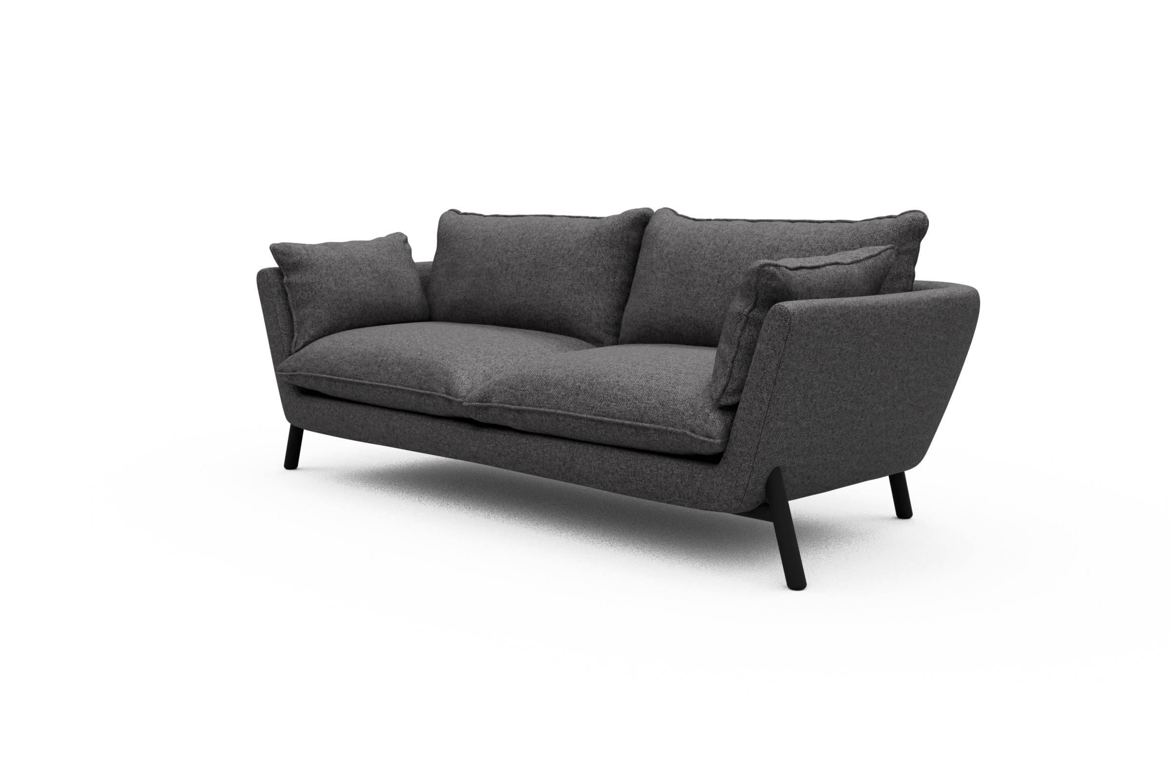 Sofa Emil PREMIUM 3-Sitzer Beinfarbe Eiche Schwarz Sama-Antracite