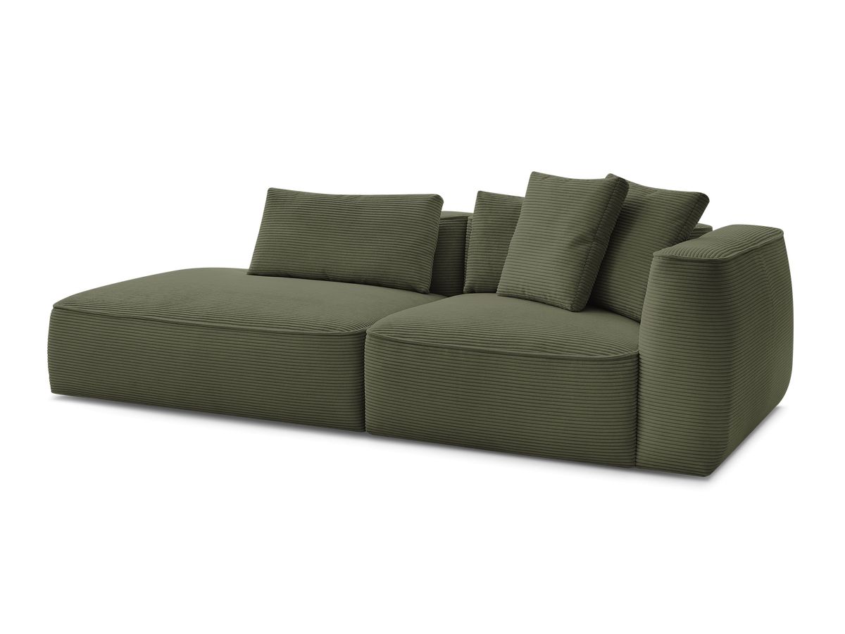 Bobochic Leopold Sofa 3-Sitzer Cordsamt Hellgrün Armlehne rechts