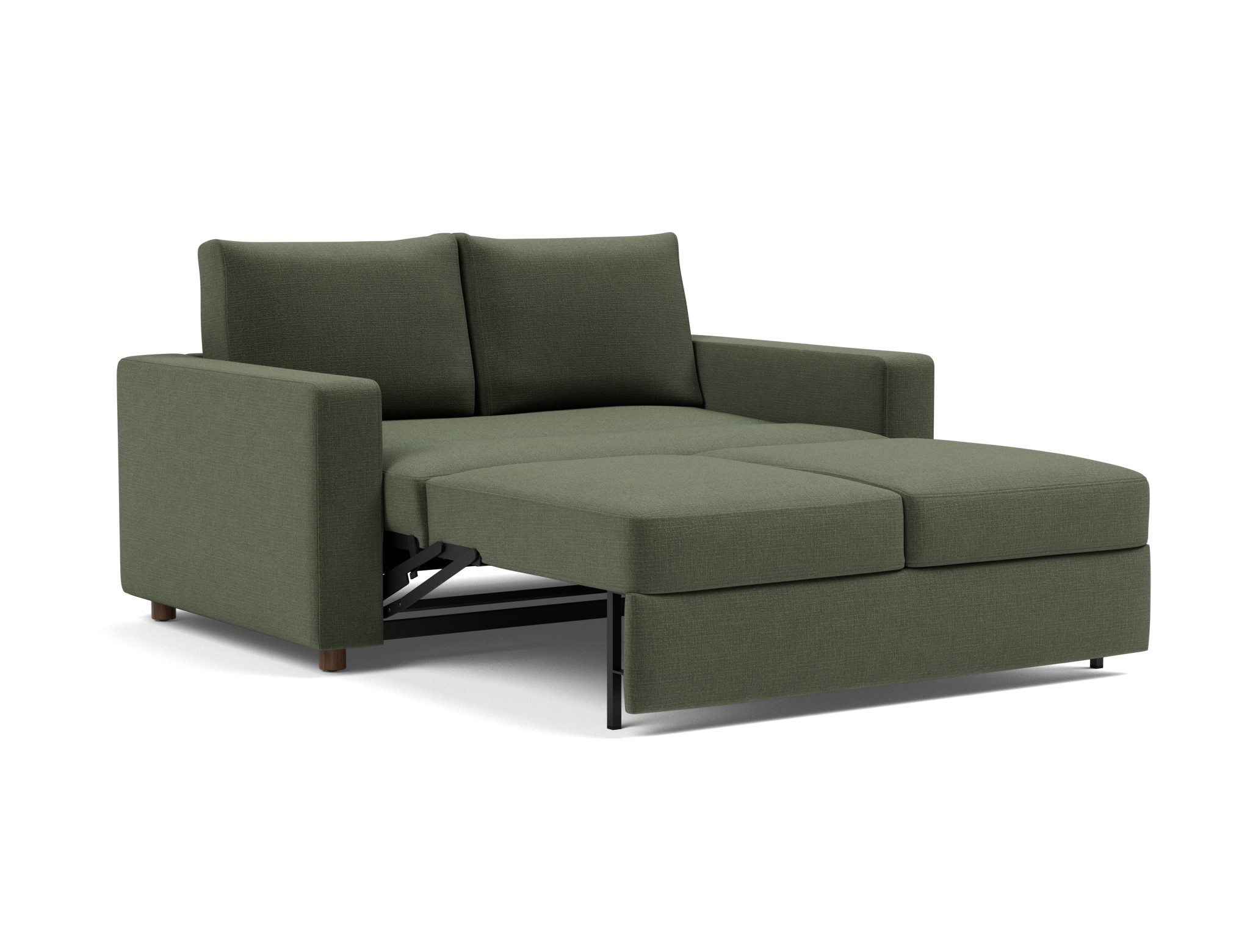 Schlafsofa Neah mit Standard-Armlehnen 140 Chenille Esina 413-Olive-Green