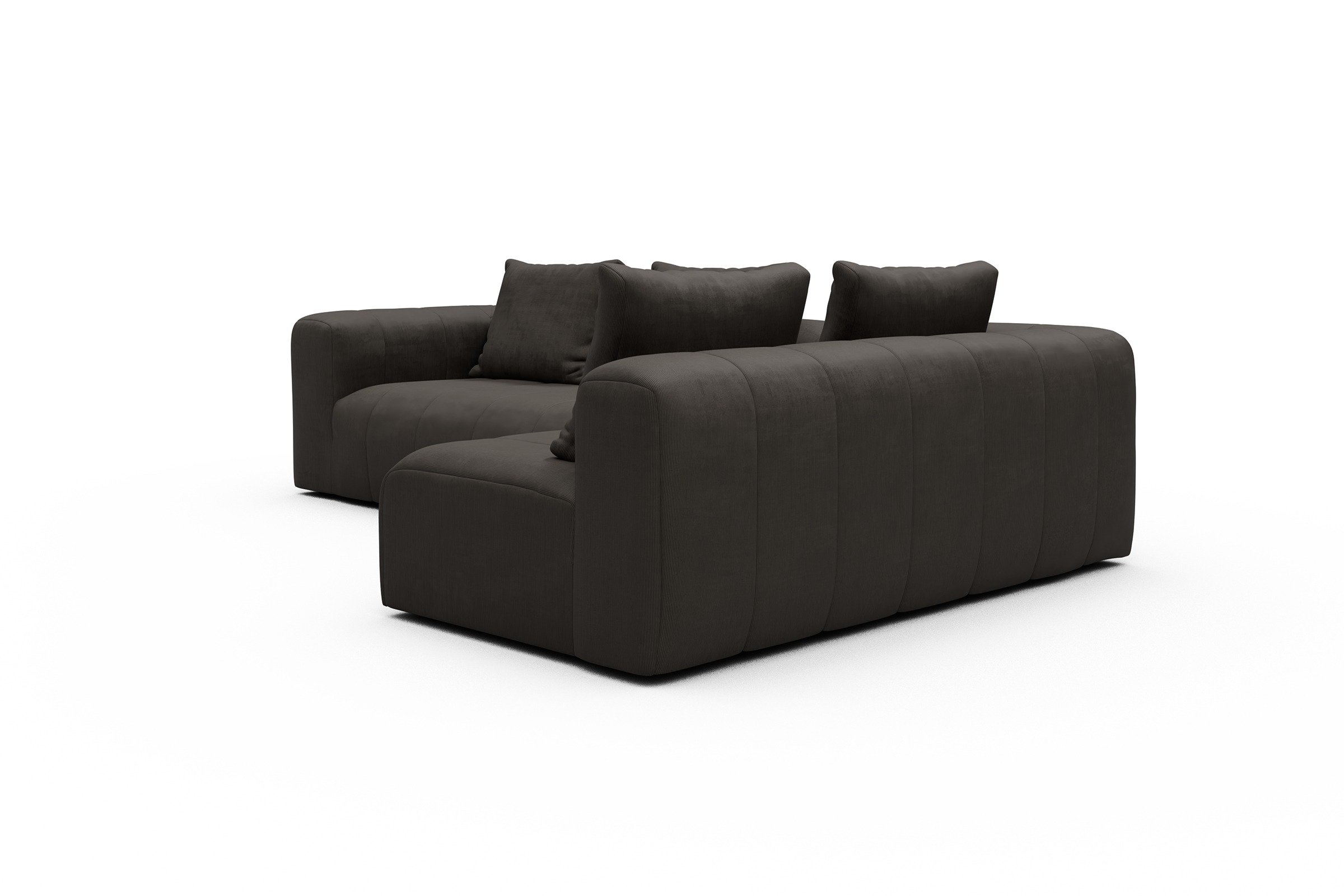 Ecksofa Hugo 2x 2,5-Sitzer Armlehne links Cordufine-Taupe