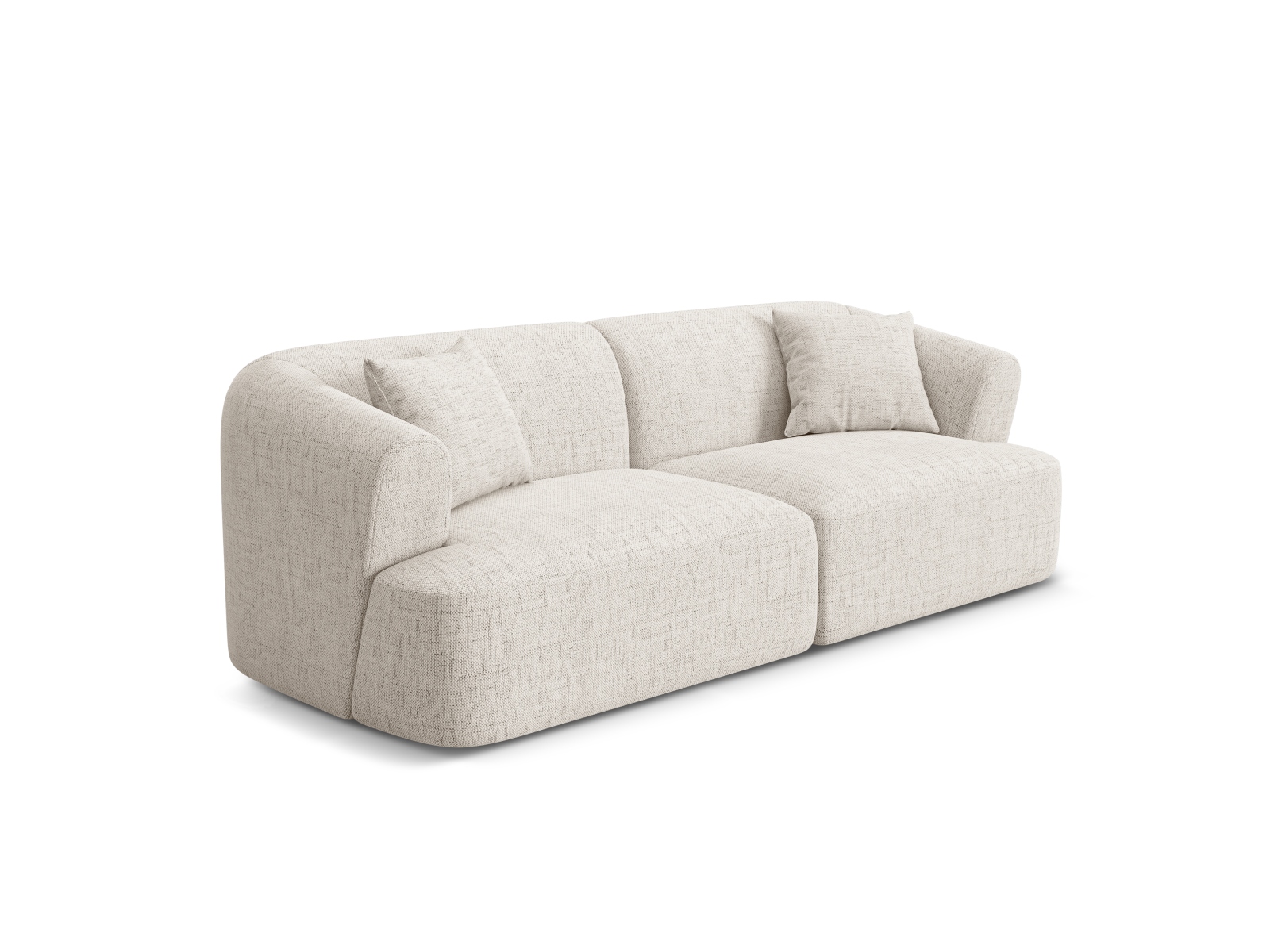 Cosmopolitan Design Sofa Campi 3-Sitzer Strukturierter Stoff Moly Helles Beige