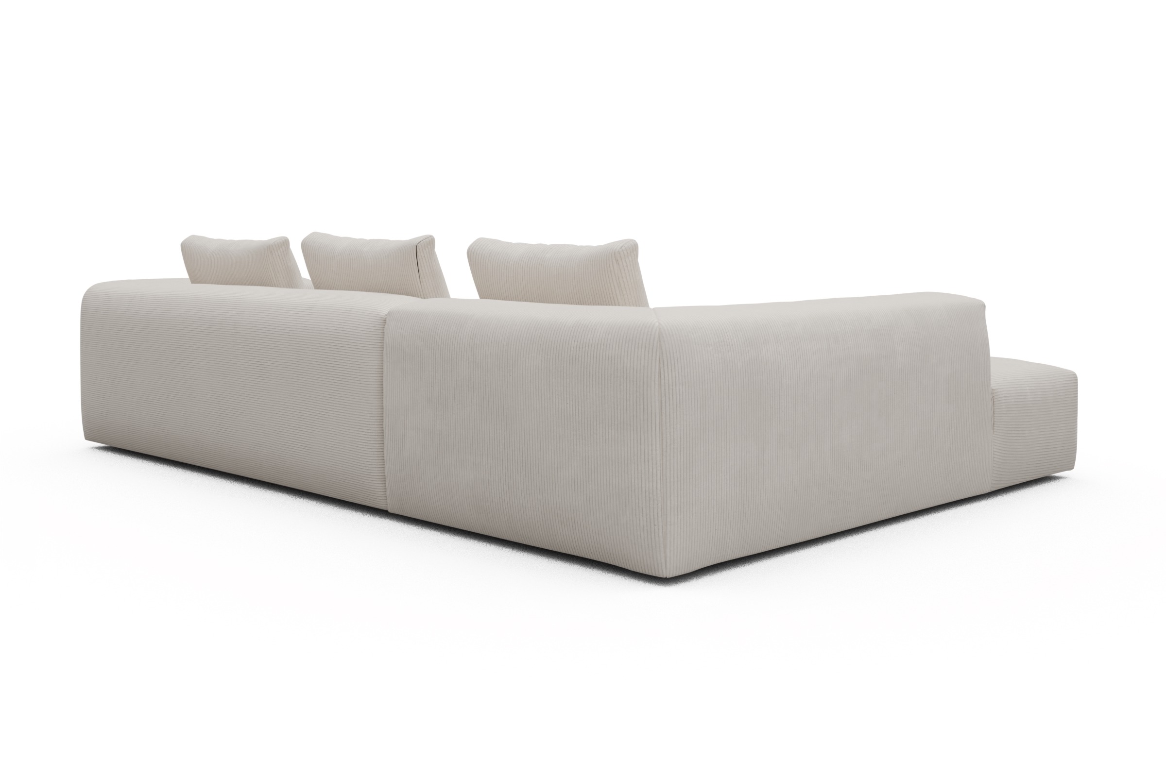 Ecksofa Fred Relax-Ecke links mit 2,5-Sitzer Corduroy-Ivory