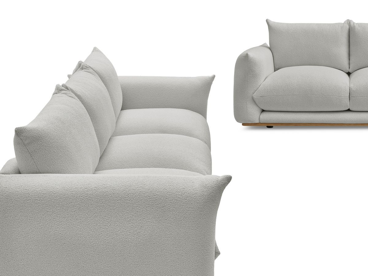 Bobochic Ernest Sofa 5-Sitzer Bouclé-Stoff Hellgrau