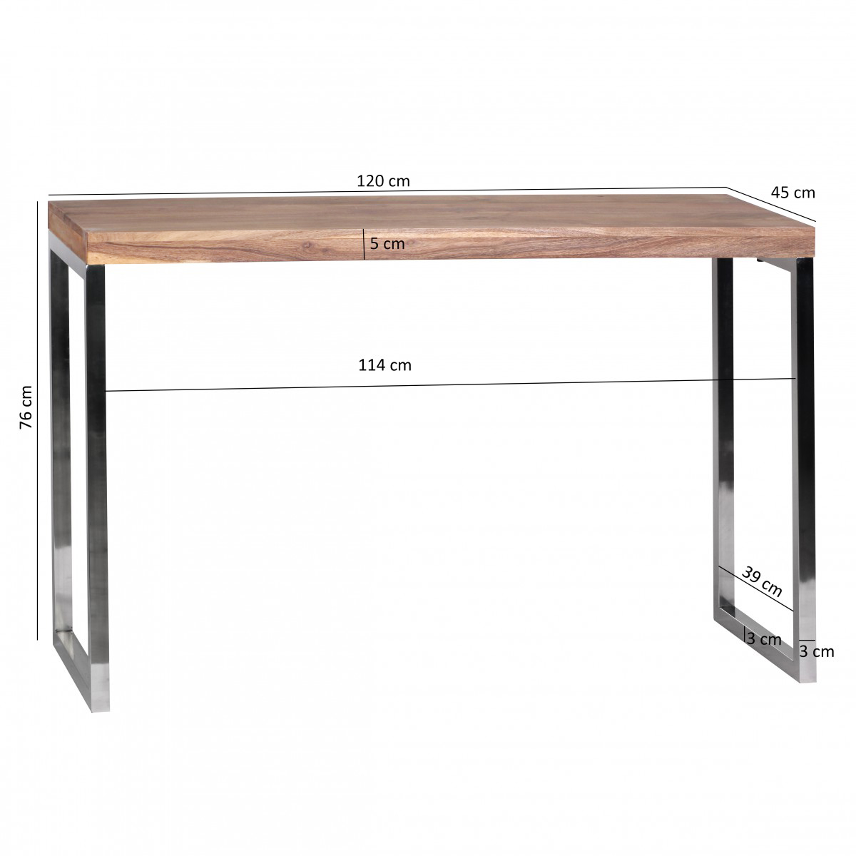 Konsolentisch Alta Massivholz Akazie Höhe 77 cm