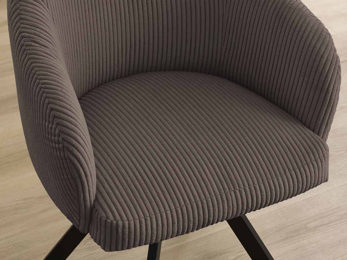Bobochic Sophie Esszimmerstuhl 4er-Set mit Sternfuß Cordsamt Braun