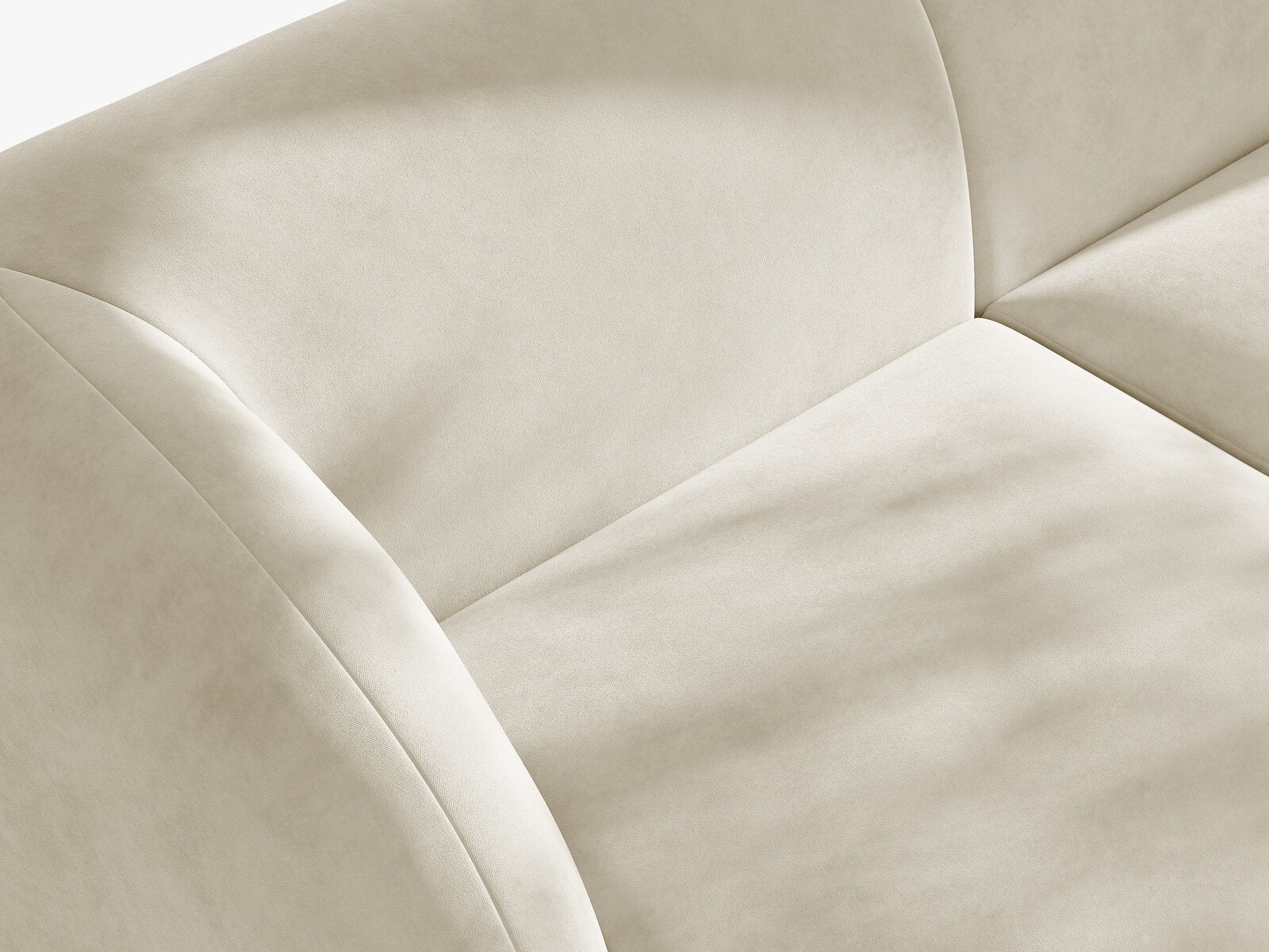 Micadoni Eckmodul Miley 1-Sitzer Rechts Samt Bluvel Helles Beige