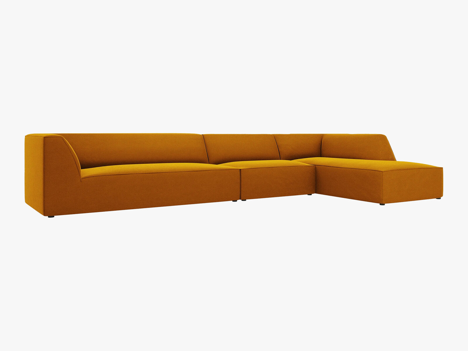 Micadoni Ecksofa Ruby 5-Sitzer Rechts Samt Salvador Gelb